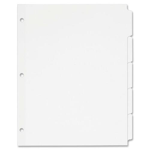 WRITE AND ERASE PLAIN-TAB PAPER DIVIDERS, 5-TAB, LETTER, WHITE, 36 SETS