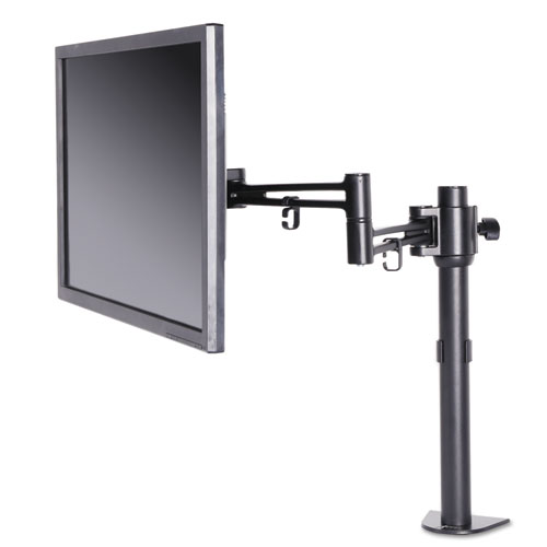 ADAPTIVERGO POLE-MOUNTED SINGLE ARM, FOR 30" MONITORS, 360 DEG ROTATION, 30 DEG TILT, 360 DEG PAN, BLACK, SUPPORTS 22 LB