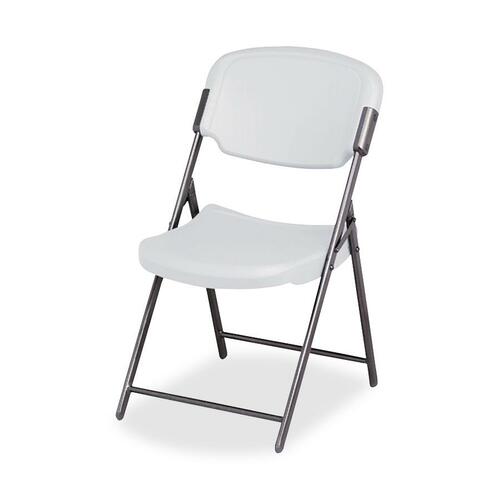 ROUGH 'N READY FOLDING CHAIR, PLATINUM SEAT/PLATINUM BACK, BLACK BASE