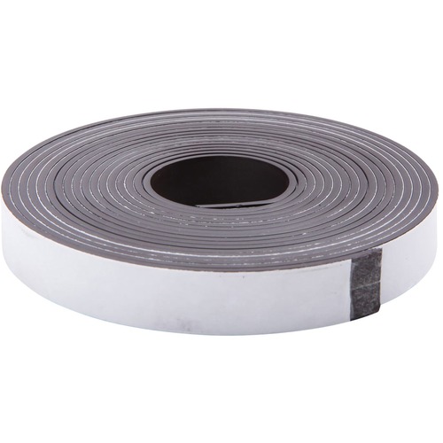 Adhesive-Backed Magnetic Tape, Black, 1/2" X 10ft, Roll