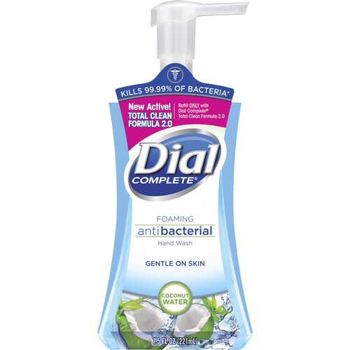 Dial Corporation  Antibacterial Hand Wash, Foaming, 7.5oz, Coconut Water, Blue