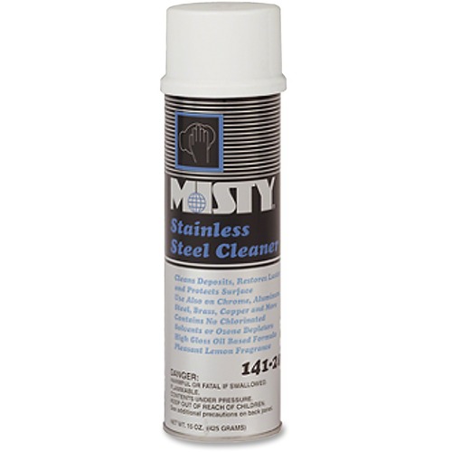 STAINLESS STEEL CLEANER AND POLISH, LEMON SCENT, 15 OZ AEROSOL, 12/CARTON