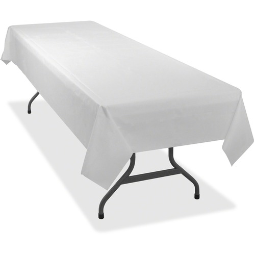 Rectangular Table Cover, Heavyweight Plastic, 54 X 108, White, 24 Each/carton