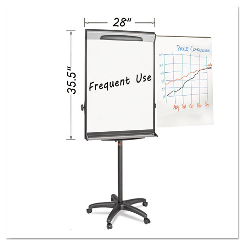 Tripod Extension Bar Magnetic Dry-Erase Easel, 69" To 78" High, Black/silver