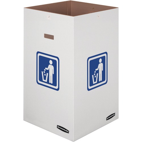 WASTE AND RECYCLING BIN, 42 GAL, WHITE, 10/CARTON