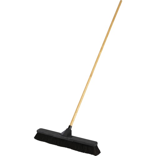 Rubbermaid Commercial Products  Push Broom,3" Fine Bristles,24"W,15/16" Handle,MI