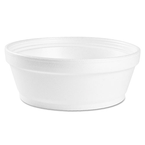 Foam Container, 8 Oz, White, Squat, 500/carton