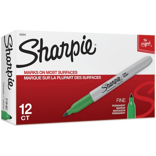 FINE TIP PERMANENT MARKER, GREEN, DOZEN