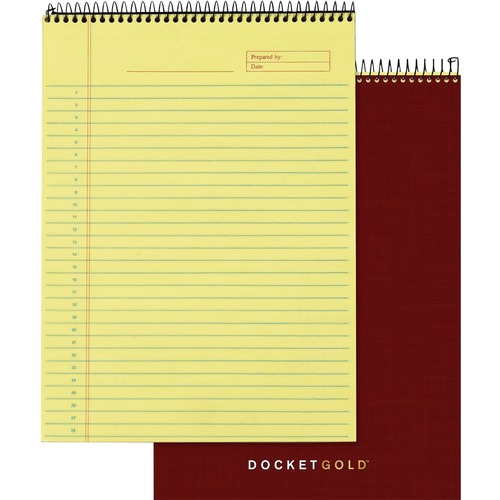 Tops  Planning Pad,Wire-bound,70 Shts,8-1/2"x11-3/4",Canary