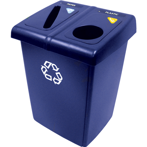 Glutton Recycling Station, Two-Stream, 46 Gal, Blue