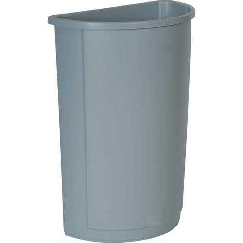 UNTOUCHABLE WASTE CONTAINER, HALF-ROUND, PLASTIC, 21 GAL, GRAY