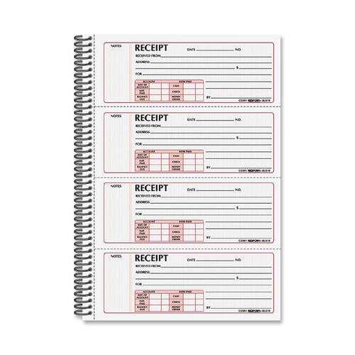 BOOK,RECEIPT,2PT,4 PER PAGE