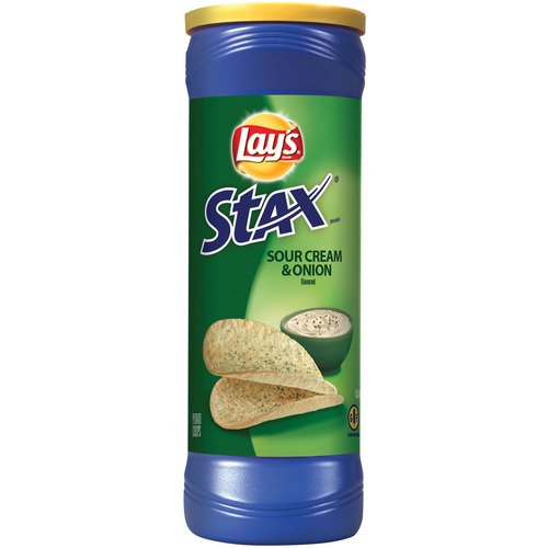 Quaker Foods  Lays Stax Sour Cream/Onion Chips, 5.75oz., 11/CT, Blue