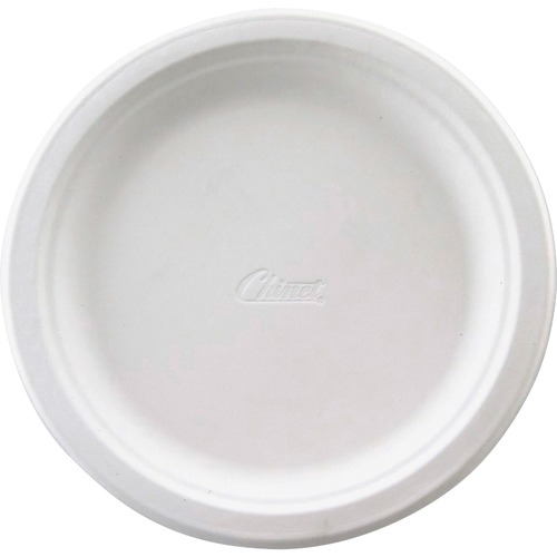 Huhtamaki  Plates, Fiber, Premium Molded, 8-3/4" Dia, 125/PK, White