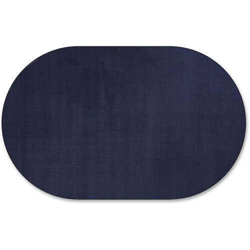 Flagship Carpets, Inc.  Solid Traditional Rug, Oval, 6'x9', Navy