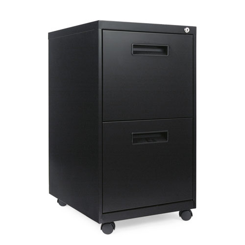 TWO-DRAWER METAL PEDESTAL FILE, 14.96W X 19.29D X 27.75H, BLACK