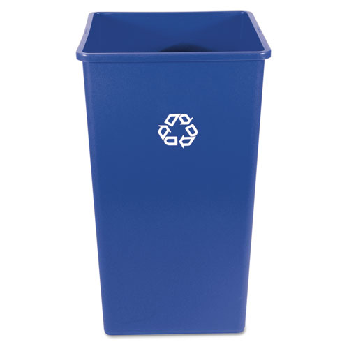 Recycling Container, Square, Plastic, 50 Gal, Blue