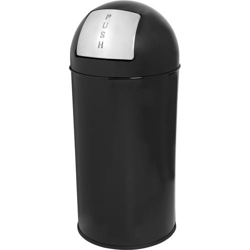 Genuine Joe  Waste Receptacle, 12 Gal, 14-4/5"Dia x 29-1/5", BK