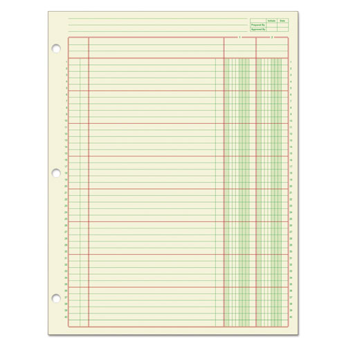 COLUMNAR ANALYSIS PAD, 2 COLUMN, 8 1/2 X 11, SINGLE PAGE FORMAT, 50 SHEETS/PAD, 12/CARTON