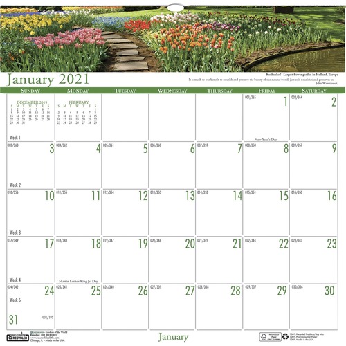 CALENDAR,MNTHLY WALL,GRDN