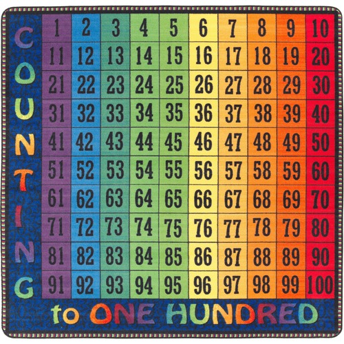 RUG,COUNTING TO 100,6'X6'