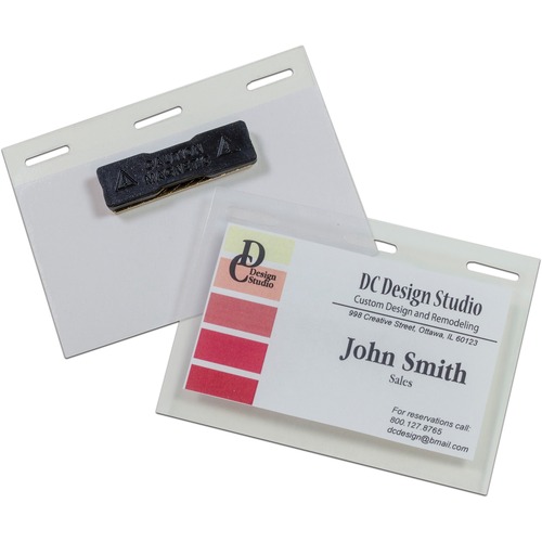 SELF-LAMINATING MAGNETIC STYLE NAME BADGE HOLDER KIT, 2" X 3", CLEAR, 20/BOX