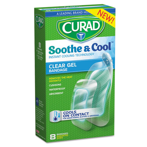 SOOTHE AND COOL CLEAR GEL BANDAGES, ASSORTED, CLEAR, 8/BOX