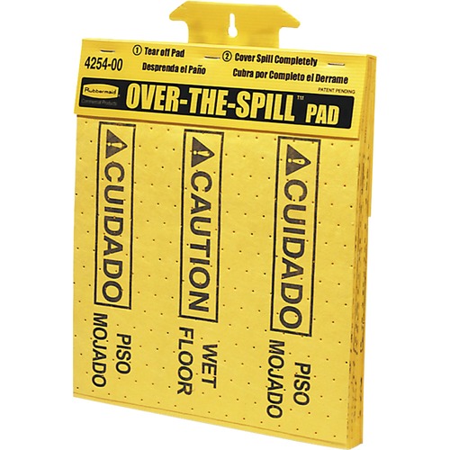 OVER-THE-SPILL PAD TABLET WITH MEDIUM SPILL PADS, YELLOW, 22/PACK