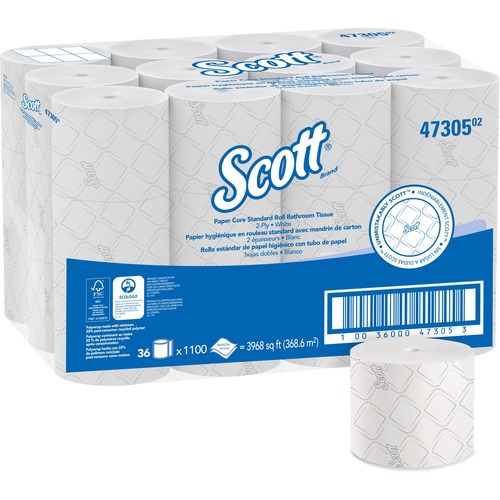 PRO SMALL CORE HIGH CAPACITY/SRB BATH TISSUE, SEPTIC SAFE, 2-PLY, WHITE, 1100 SHEETS/ROLL, 36 ROLLS/CARTON