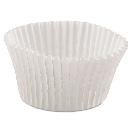 FLUTED BAKE CUPS, 4.5" DIAMETER X 1.25"H, WHITE, 500/PACK, 20 PACK/CARTON