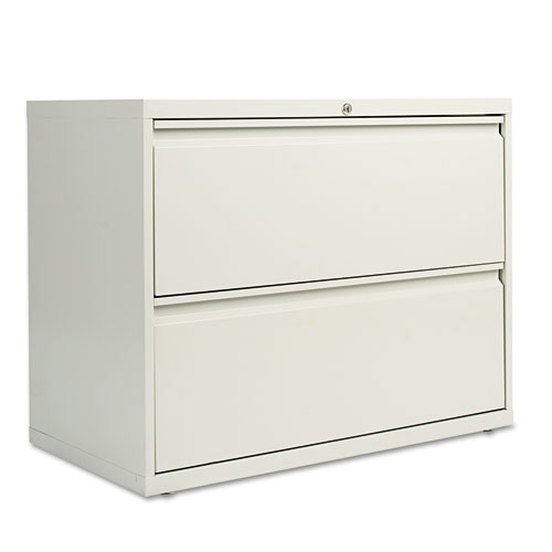 TWO-DRAWER LATERAL FILE CABINET, 36W X 18D X 28H, LIGHT GRAY