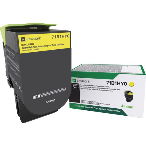 Lexmark 71B1HY0 Yellow OEM High Yield Toner Cartridge