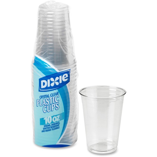 Dixie Foods  Cups, f/Cold Drinks, Plastic, 10 oz., 25/PK, Clear