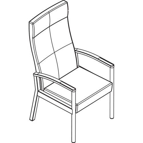 Groupe Lacasse  Chair, High-Back, Patient, 24"Wx27"Lx47"H, White
