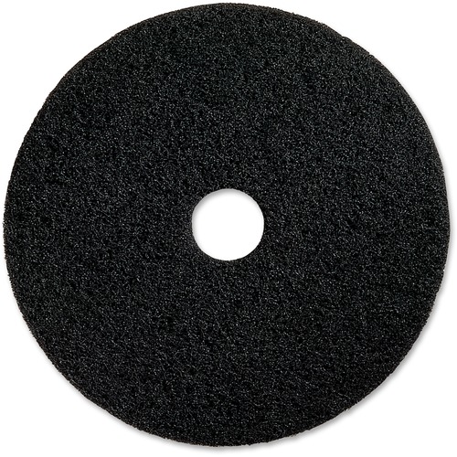 Genuine Joe  Floor Pads, f/Heavy-duty Stripping, 16", 5/CT, Black