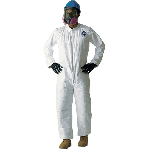 Dupont  Coveralls, Non-Woven, Zipper, Large, 25/CT, White