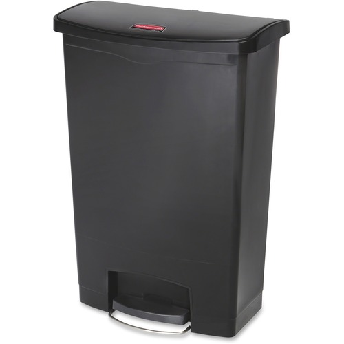 Slim Jim Resin Step-On Container, Front Step Style, 24 Gal, Black