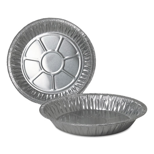 ALUMINUM PIE PANS, DEEP, 32.7 OZ, 9" DIAMETER X 1.31", SILVER, 500/CARTON