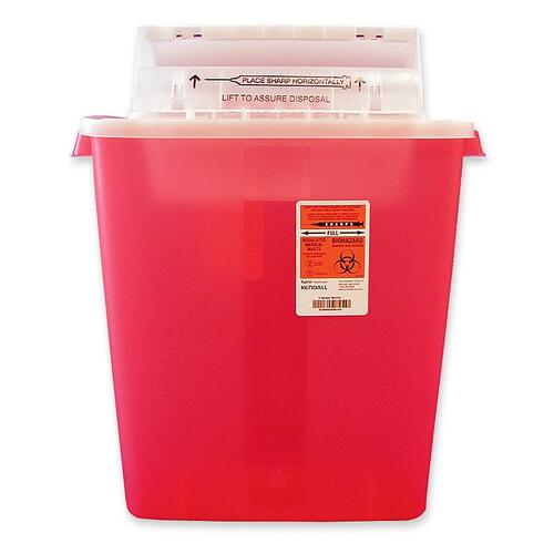 Covidien  Biohazard Sharps Refill w/Lift Assist Lid, 3 Gallon, Red